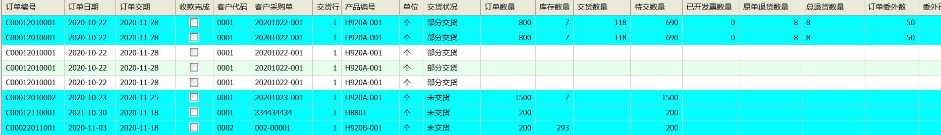 订单生产进度报表1